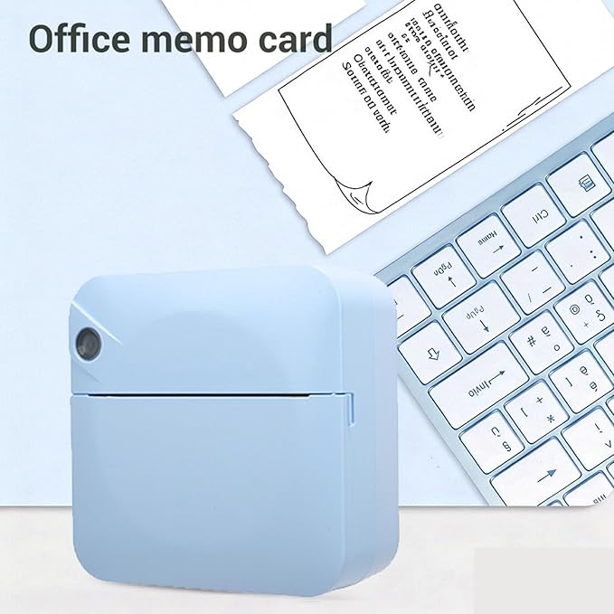 Haofy Portable Thermal Printer Bluetooth Inkless Mini Photo Printer Pocket Label Maker with APP OCR for Stickers Notes Planners for School Office Travel Home (Blue)