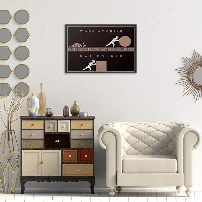 Modern Inspirational Pictures Wall Decor Artwork Entrepreneurial Motivational Quotes Canvas Posters Creative Black Posters Prints Painting For Office Living Room Wall Art Decor 16x24in Framed