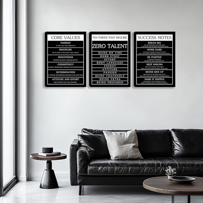 Motivational Wall Decor Paintings Inspirational Office Wall Decor Posters Prints 3 Pieces Bedroom Decor Living Room Office Canvas Picture Wall Painting Home Decoration Framed Artwork (36''W x 16''H)