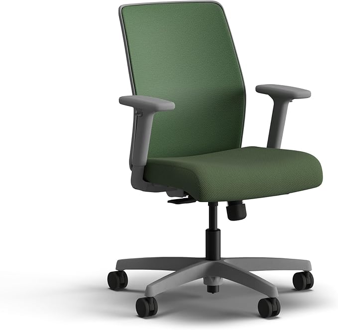 HON Ignition 2.0 Low Back Task Chair, Spectrum Mesh, Standard Synchro-Tilt Control, Office Chair with Lumbar Support, Height and Width Adjustable Arms, Titanium Frame, Leaf