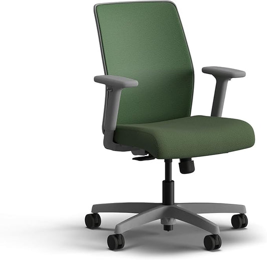 HON Ignition 2.0 Low Back Task Chair, Spectrum Mesh, Standard Synchro-Tilt Control, Office Chair with Lumbar Support, Height and Width Adjustable Arms, Titanium Frame, Leaf