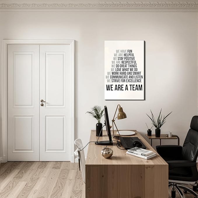 Framed Canvas Motivational Wall Art Inspirational Quote Prints Modern Wall Decor for Office Bedroom Living Room Gym Man Cave Dorm Made in USA