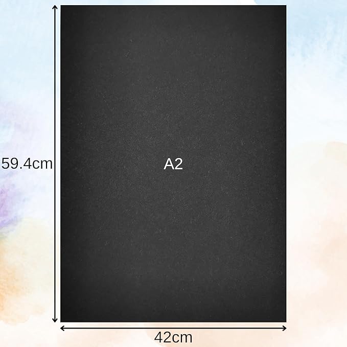 A2 Recycled Black Sugar Paper 100gsm 50 Sheets by BCreative ®