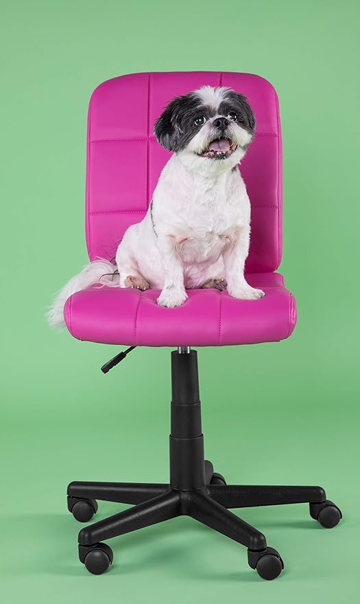 Flash Furniture Clayton Mid-Back Pink Quilted Vinyl Swivel Task Office Chair