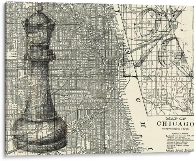 Canvas Lab | Office Sketches Collection E by Ethan Harper | 32 x 24 in | Canvas Print Wall Art | Decorative | Wall Decor for Bedroom, Living Room or Office