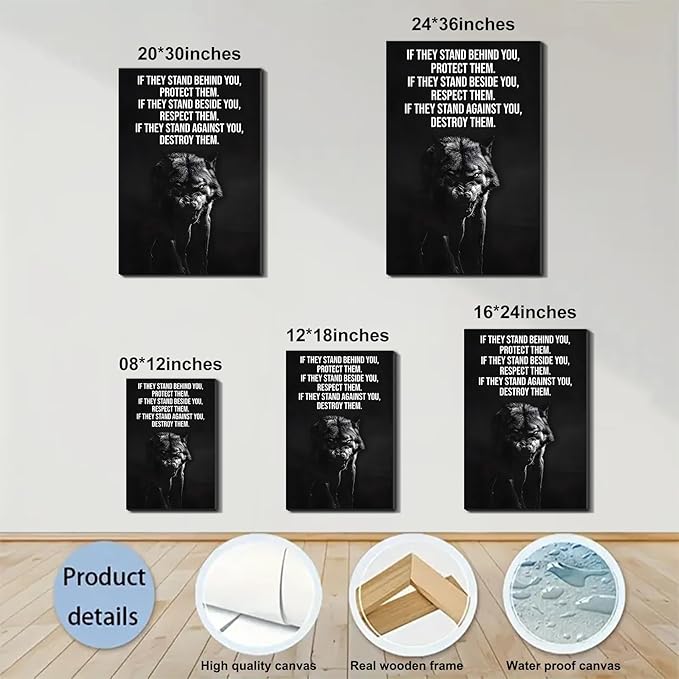 Positive Affirming Quote Framed Canvas Wall Art Minimalist Prints Wall Decor for Teens Adults Dorm Bedroom Office Living Room Made in USA