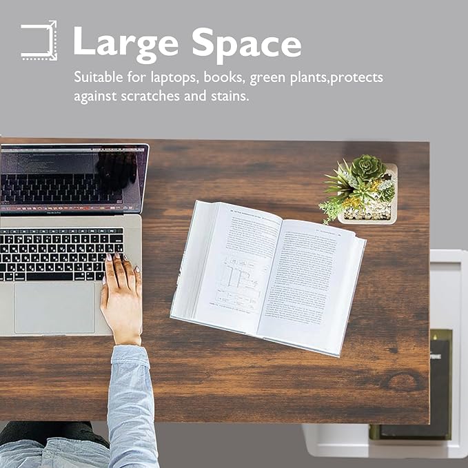 BestOffice Computer Desk,Home Office Desk, Modern Simple Style for Home Office Study Writing (Brown, 32 Inch)