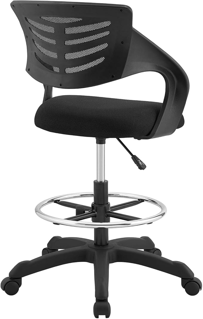 Modway Thrive Drafting Chair - Tall Office Chair for Adjustable Standing Desks in Black