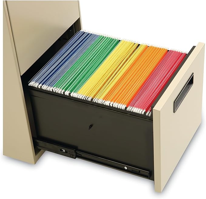 Alera PAFFPY Two-Drawer Metal Pedestal File, 14 7/8w x 19-1/8d x 27-3/4h, Putty
