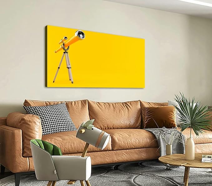 Canvas Wall Art for Living Room Bedroom Telescope Big Large Wall Art Decor Framed Painting Wall Pictures Prints Artwork Office