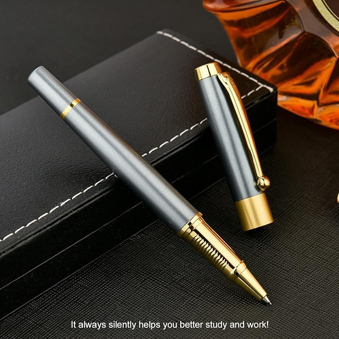 YIVONKA Ballpoint Pen Black Refill,Luxury Ballpoint Line width 0.5mm,Best Ball Pen Gift Set for Men & Women Professional Executive,Office,Nice BallPens Classy Gift Box (2 Blue)