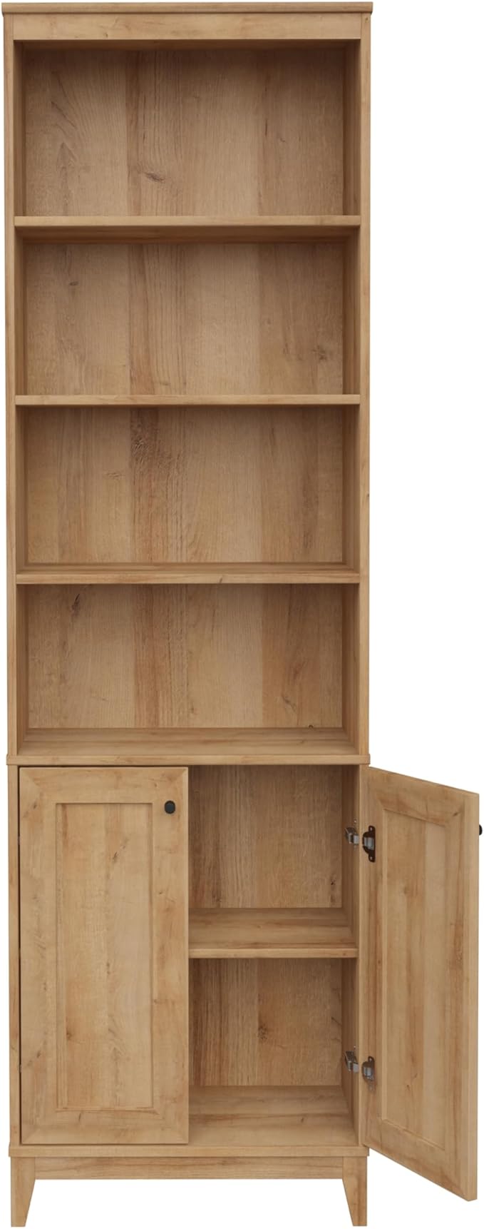 Prepac Yaletown Bookcase with Doors, Oak Storage Cabinet with Doors and Shelves, Accent Cabinet 23.75" W x 79.50" H x 12.25" D, OSBR-2310-1