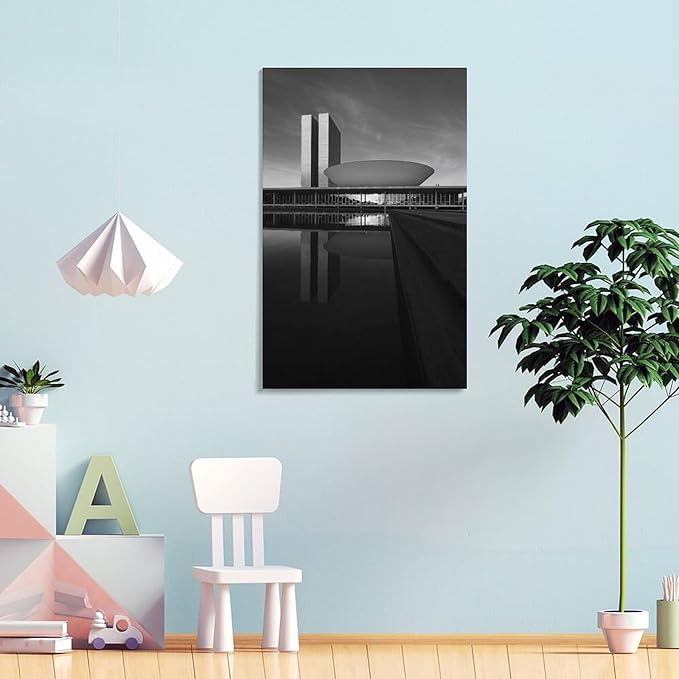Poster, Canvas Painting, Office Decoration, Architectural Art Frame-style-2 20x30inch(50x75cm)