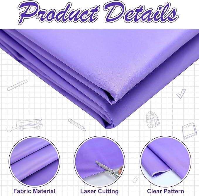 Bulletin Board Fabric 48 '' x 107 '' Class Fabric for Classroom Bulletin Board Decor, Pillows, Curtains, Crafts(Purple)