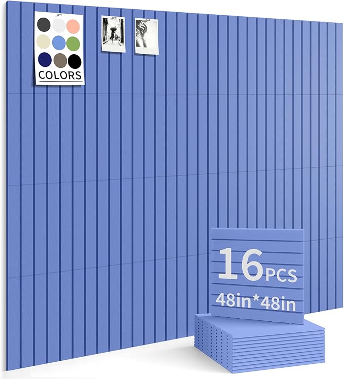 Large Bulletin Board 48"x 48" Cork Boards for Walls, 12 Pack Felt Wall Panels Photo Board, Cork Board for Office Home Pin Board