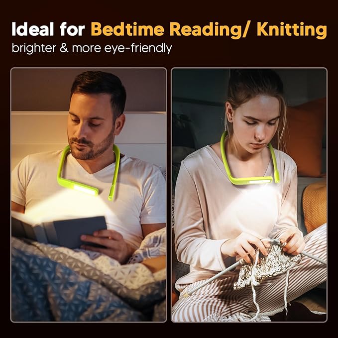 Neck Book Light for Reading at Night, Back to School Supplies Dorm Bed Lamp for College Students Teen Boys Girls Mothers Day Gifts for Wife Grandma Birthday Gifts for Book Lovers Reading Accessories