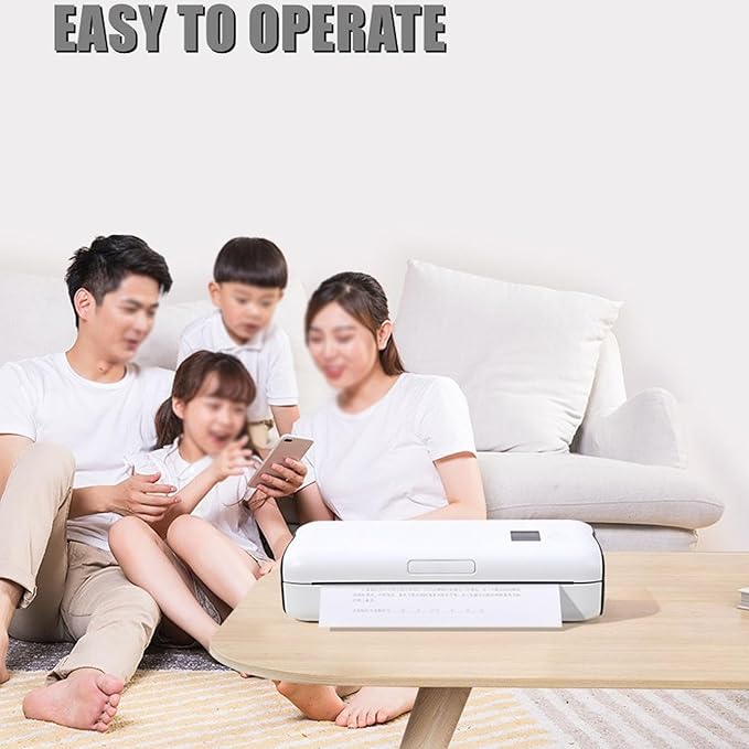 Portable A4 Thermal Printer Inkless Printing Machine Rechargeable Thermal Printer Mobile Label Printer for Travel Home School Office