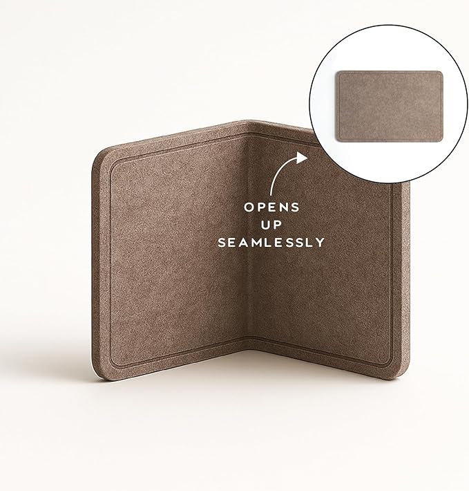 Orelle Felt Bulletin Board | 23 x 15” | Foldable Peel and Stick Felt Board for Wall | Alternative Cork Board for Office, Message Board, Kids Art Display | Mocha