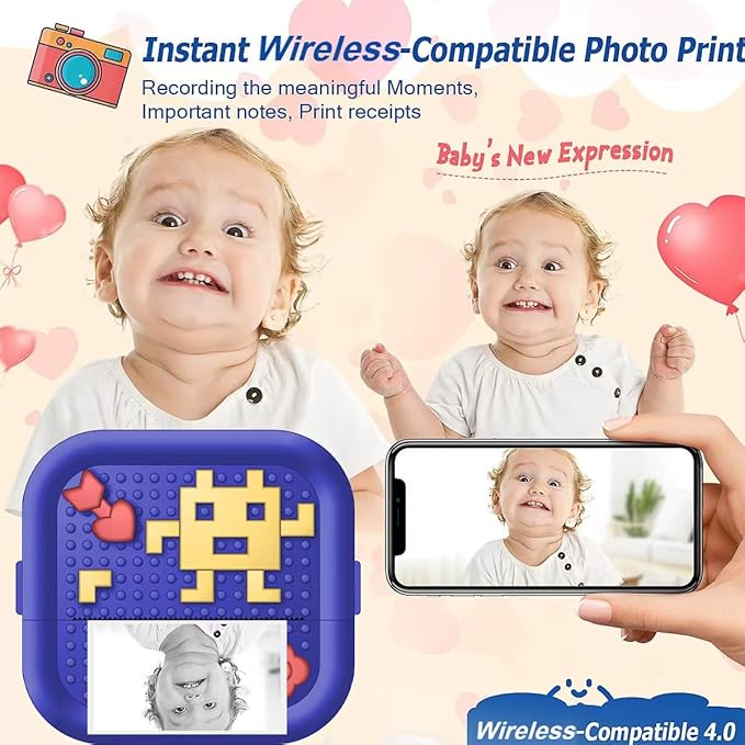 Label Maker Machine with Tape,Mini Sticker Printer for Home, Kitchen, Office, Small Business,School,Instant Photo,Thermal Label Printer Sticker Maker Machine,Compatible with PC,Android &iOS