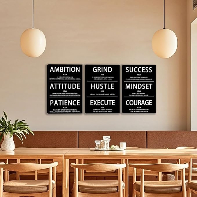 3 Panel Print Canvas Wall Art Motivational Office Wall Decor Painting Inspirational Posters Modern Inspiring Artwork for Home Living Room Bedroom Wall Decor Office Wall Art Ready to Hang - 72"Wx36"H