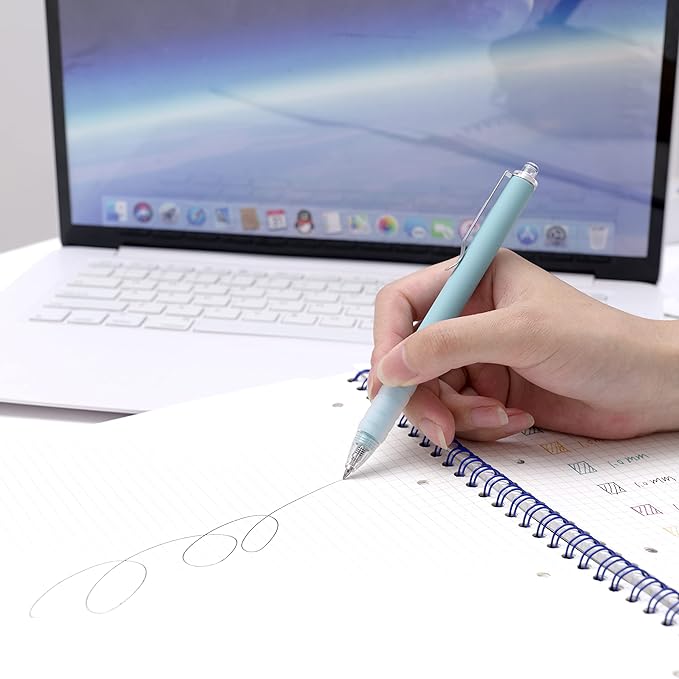 Linbsunne Ballpoint Pens Medium Point 1mm Black Ink Work Pen with Super Soft Grip Ball Point Pen for Men Women Retractable Office Pens (Black 6)