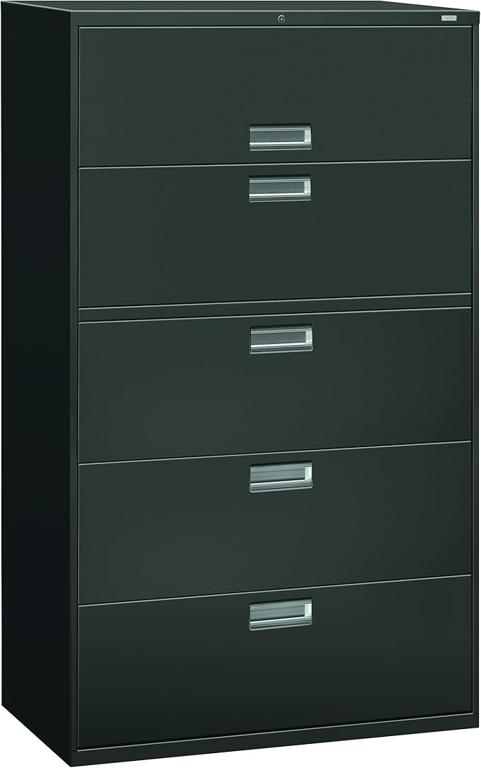 HON 600 Series 42-Inch by 19-1/4-Inch 5-Drawer Lateral File, Charcoal