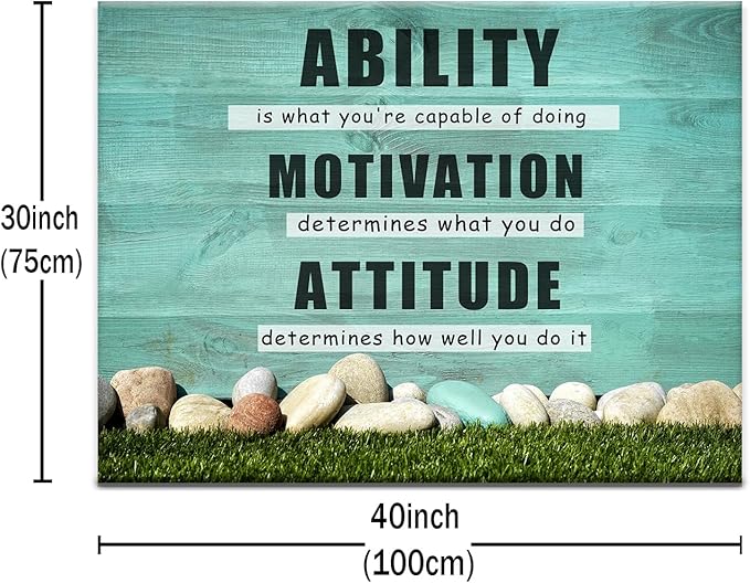 Motivational Canvas Positive Wall Art Inspirational Office Positive Wall Art Print Quotes Success Canvas Artwork Picture Print Framed for Home Office Living Room Wall Decor Ready to Hang[40''Wx 30''H]