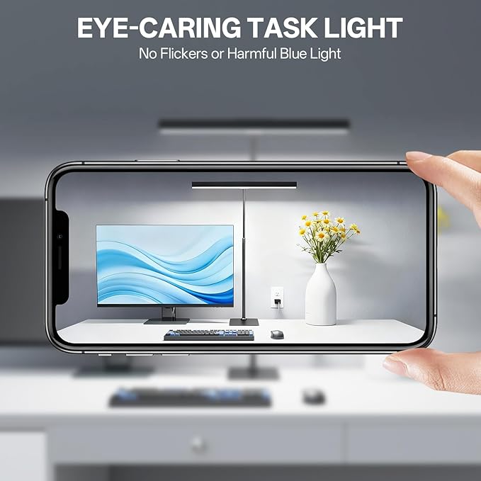 Kary LED Desk Lamp with Base,Eye-Care Architect Light for Home Office,12W Task Lamp with Adjustable Flexible Gooseneck USB Adapter Touch Control 5 Dimmable Color & Brightness Tall Lamp for Work,Study