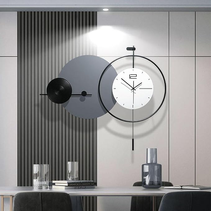 Wall Clock Modern Art Large Wall Clock, Decorative Metal Elk Silent Non Ticking Wall Clocks Modern Clock for Living Room Bedroom Study Office Wall Decor Clock 95cm ()
