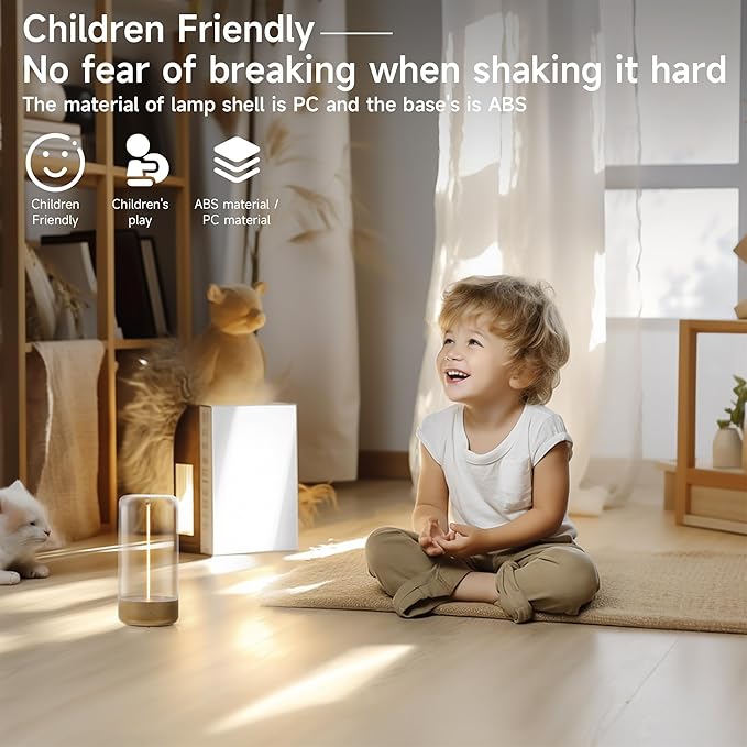 AUGE LIGHT Mini Minimalist Table Lamp Cordless Lamp Rechargeable Table Lamp Portable Nightstand Lamps Desk Lamps for Home Office Unique Ambient Light Mood Lighting for Desk Decor Beside(Golden)