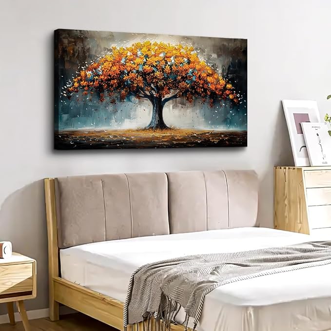 KELIYUAN Large Canvas Wall Art For Living Room Farmhouse Wall Decor For Bedroom Office Decorations Abstract Wall Paintings Tree Landscape Pictures Artwork Modern Home Decor Posters 20x40In