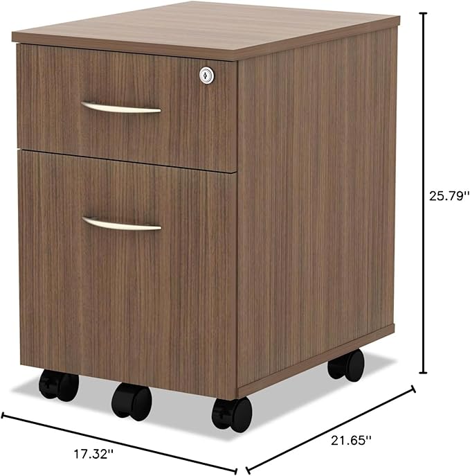 Alera ALE Valencia Series Mobile Box/File Pedestal, 15 7/8 x 19 1/8 x 22 7/8, Walnut