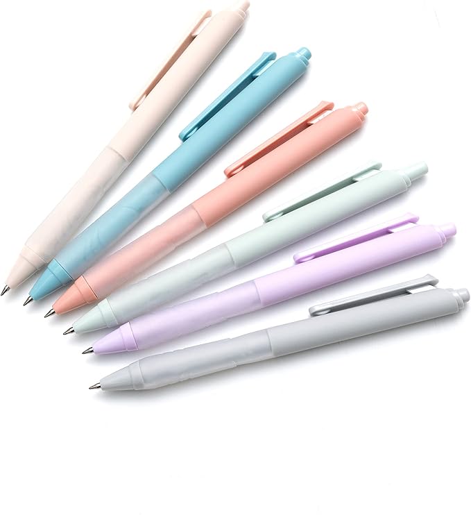 Linbsunne Ballpoint Pens Medium Point 1mm Black Pen with Super Soft Grip Ball Point Pen for Men Women Retractable Pens (12-pack)