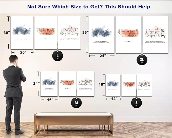 Inspirational Canvas Art Office Poster Wall Decor, Modern Office Wall Art Motivational Pictures for Wall, Man and Women Home Office Positive Quotes Wall Decor, Framed Artwork 12”x18”x3 Panels
