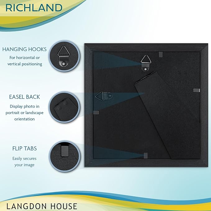 Langdon House - 4x4 Silver Picture Frame - Distinguished Edging for Classic Style - Richland Collection