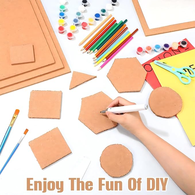 Crtiin 12 Pcs Square Cork Board Tiles 12"x12" 1/4" Thick Bulletin Boards Natural Cork Sheets with Self Adhesive Backing Brown Corkboards for Wall School Office Home DIY Supplies