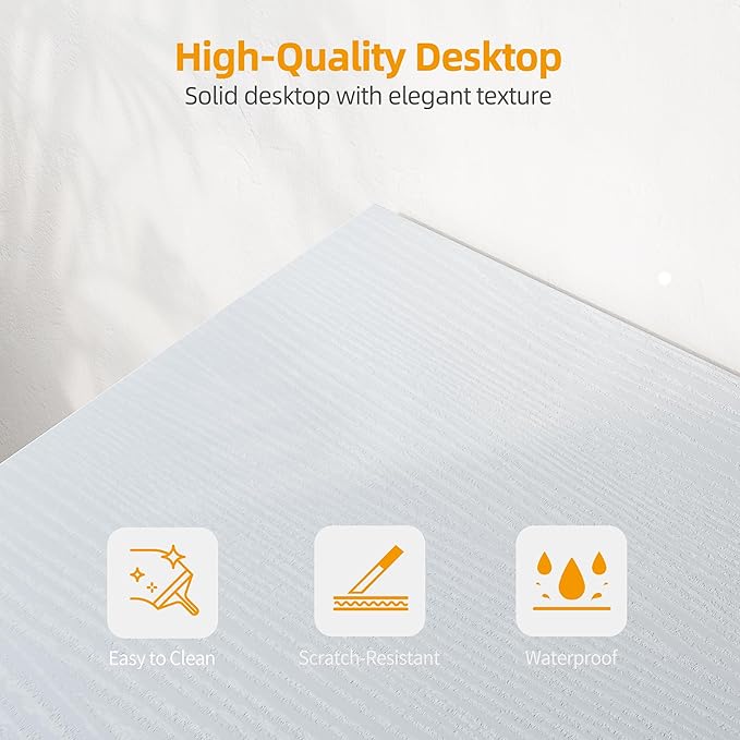 TIQLAB L Shaped Computer Desk with Power Outlets, 47 Inch Small Corner Desk with Reversible Shelves, Gaming Desk Computer Table Study Writing Desk for Home Office Small Space, White