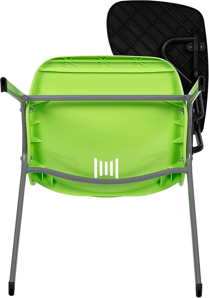 Flash Furniture Green Ergonomic Shell Chair with Left Handed Flip-Up Tablet Arm