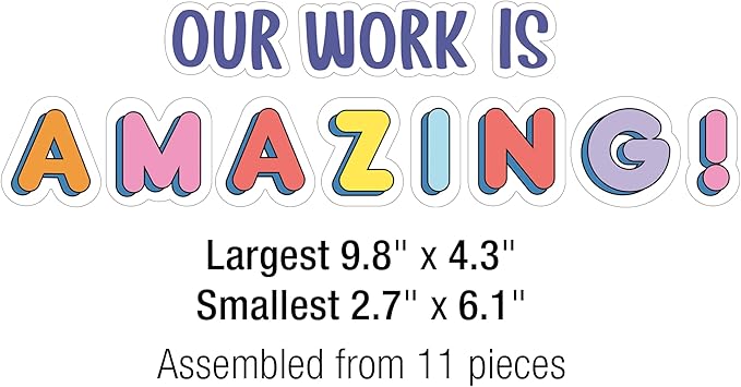 Carson Dellosa Pre-Punched We Stick Together 45-Piece Our Work is Amazing Bulletin Board Set, Student Work Display Headers, Shooting Stars, Motivational Cutouts for Bulletin Board and More