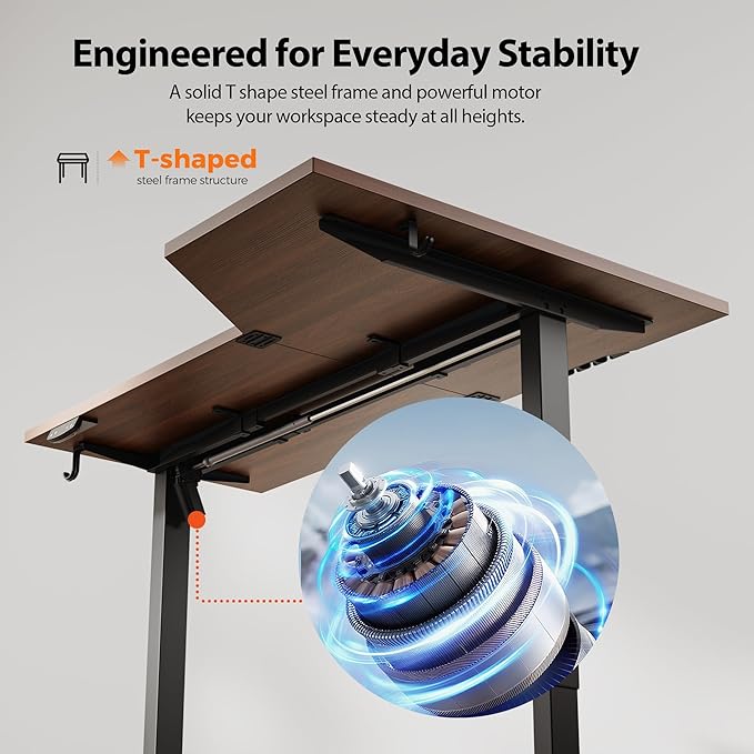 Agilestic Electric Standing Desk, Height Adjustable Desk, 55 x 32 Inch Sit Stand up for Work Office Home, L Shaped Ergonomic Rising Computer Table with Memory Preset, Dark Walnut
