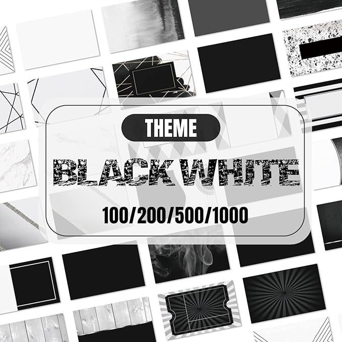Business Cards Customize with Black & White Templates, Custom Business Cards Personalized with Your Logo, 3.5"X 2" 300gsm Matte Paper for Small Business