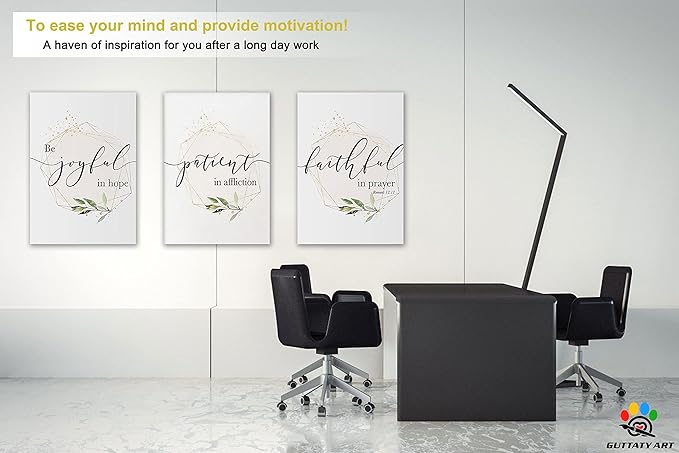 Office Wall Art-3 Panel Motivational Wall Art, Inspirational Quotes Canvas Art for Home Office Wall Decor,Positive Quote Wall Decor, Entrepreneur Words Poster Frame for Company Wall Decor 20”x30”x3Pcs