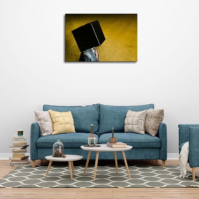 Modern Contrast Wall Art Work Canvas Prints Thought Poster For Home Office Decorations With Framed 36"x24"