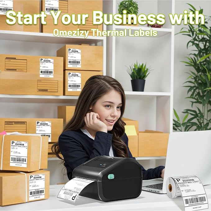 249BT Bluetooth Shipping Label Printer&2500Pcs Shipping Address Label for Small Business, Shipping Packages, Office, Home, Compatible with Android iPhone iPad Windows macOS Tiktok USPS Etsy
