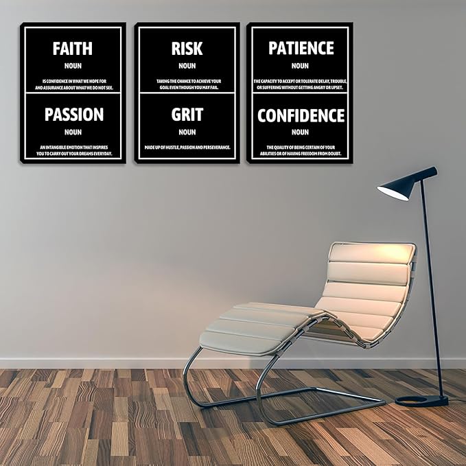 Motivational Wall Art Inspirational Canvas Painting Artwork Positive Quotes Picture Prints Posters Black Home Painting Wall Decor for Living Room Bedroom Office Classroom Framed Decoration (48"Wx24"H)