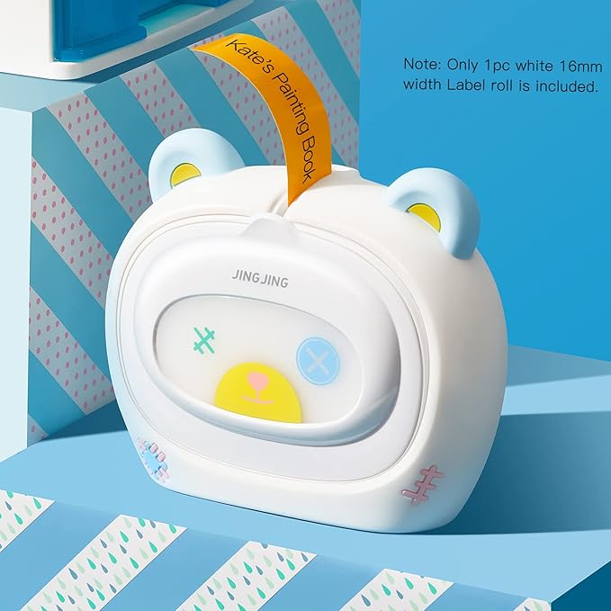 Label Maker,Portable T7 Label Maker BT Thermal Label Printer Sticker with 1 Roll White Label Paper Auto Cutting Compatible with iOS Android for Home Office School Store