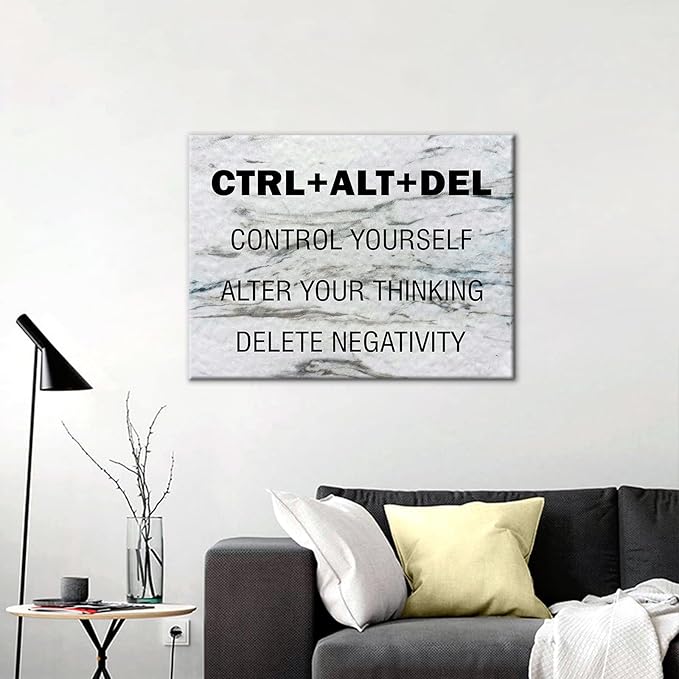 DINGFUN Motivational Poster Wall Art Inspirational Positive Vibes Wall Decor for Office Picture Painting Prints on Canvas Artwork for Bedroom Kitchen Workplace Decoration Ready to Hang [24''Hx18''W]