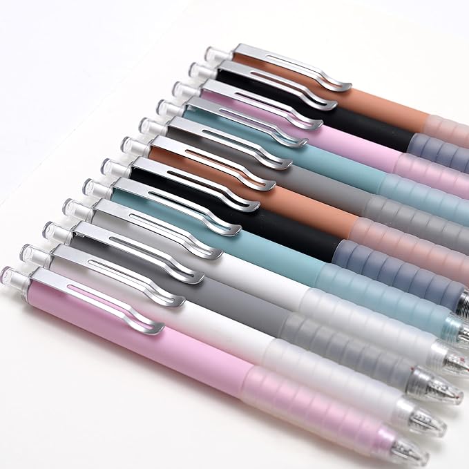 Linbsunne Ballpoint Pens Medium Point 1mm Black Ink Work Pen with Super Soft Grip Ball Point Pen for Men Women Retractable Office Pens (Black 6)