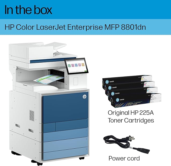 HP Color Laserjet Enterprise 8801dn Multifunction Printer, Scanner, Copier, Duplex, Best for Office (9S184A)