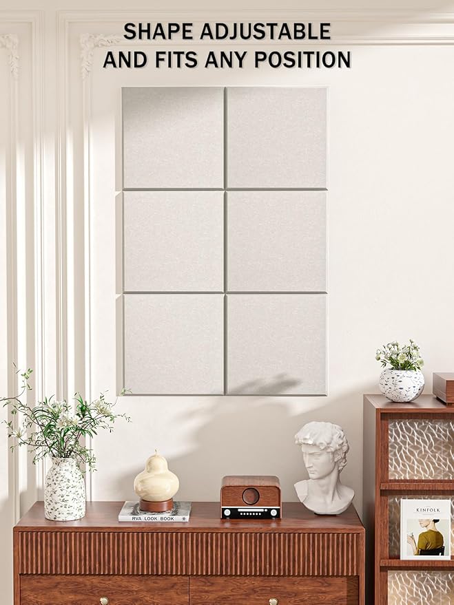 Hsurbtra Large Cork Board for Wall 36 x 24 Inch, 6 Pack Felt Bulletin Notice Board with Pushpins for Office Home School Farmhouse Wall Decor, Beige